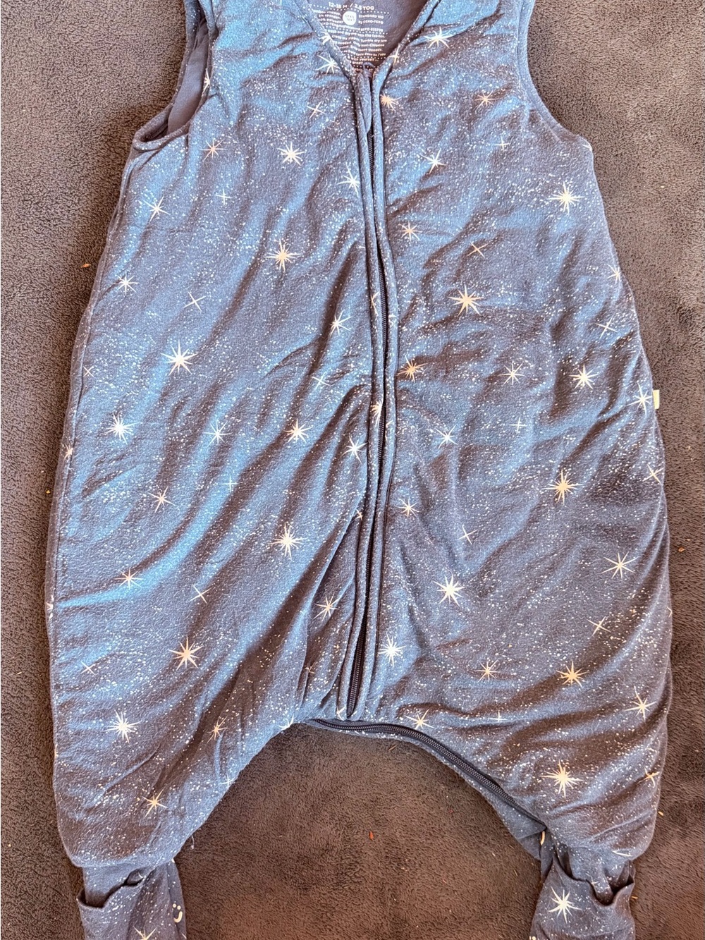 Starprint Navy Sleeveless Kids Pajama Sack with Front Zip